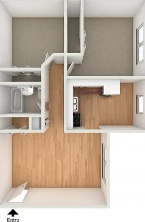 Two bedroom floor plan Two bedroom floor plan