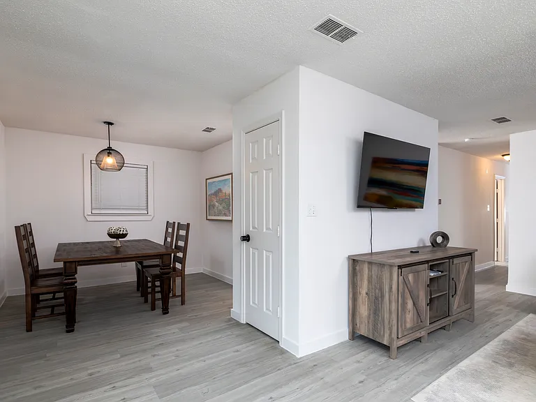 Dining area with plenty of seating for the whole family.