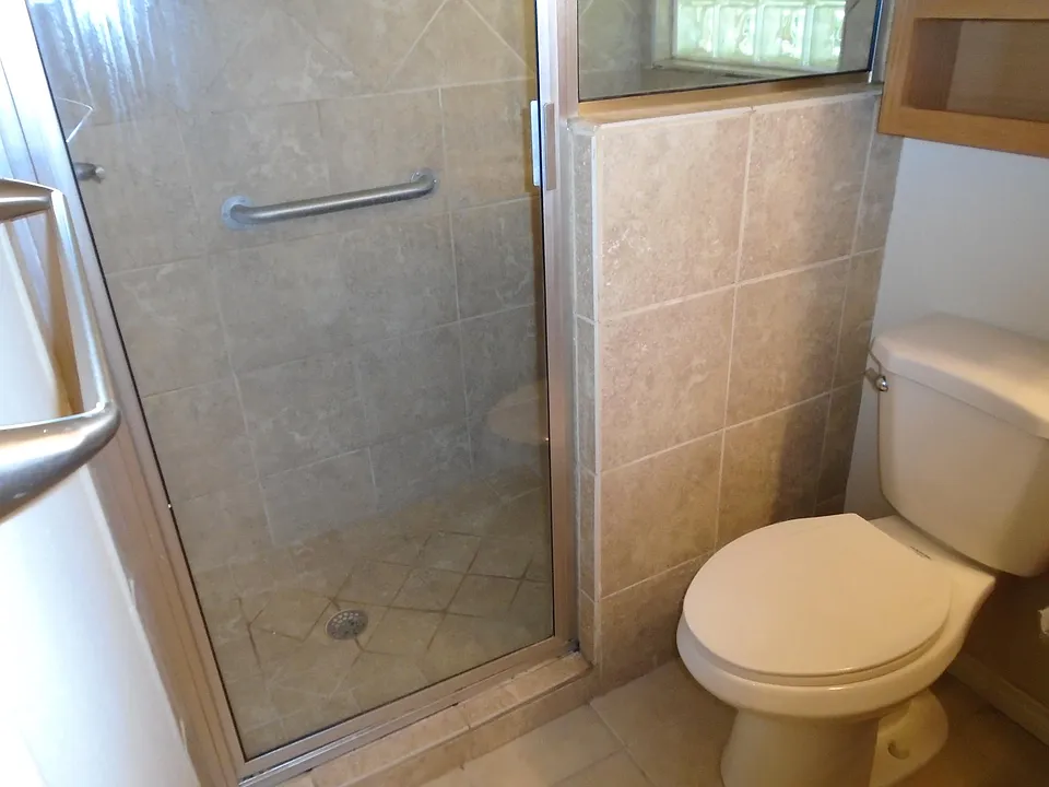Walk-in tile shower