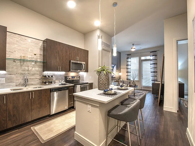 Apartment homes feature wood plank-style flooring