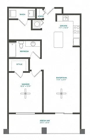 Floor plan 1B Den balcony Renovation 4