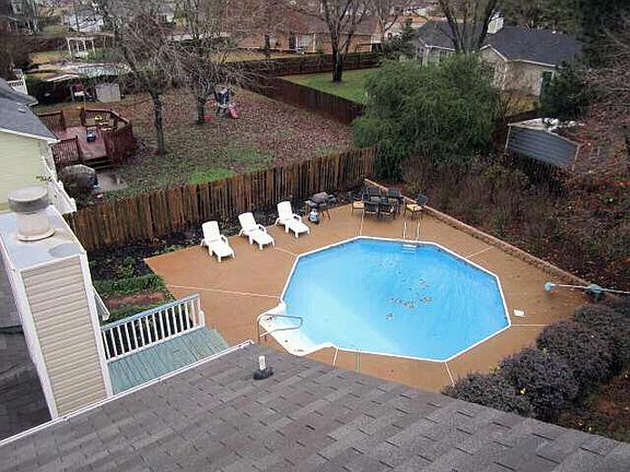 View of backyard from roof