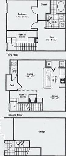 1.5BR/1BA Floorplan