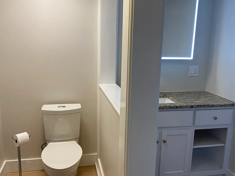 Medicine cabinet with built in night light.