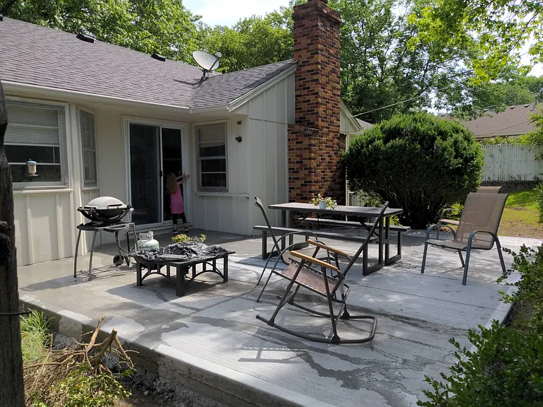 Large concrete patio off kitchen to have your BBQ's.