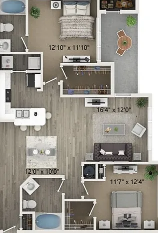 Two Bedroom Floor Plan Two Bedroom Floor Plan