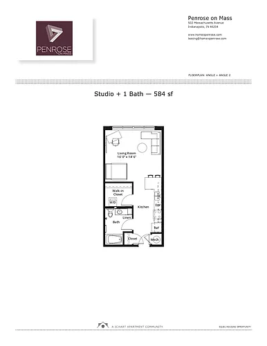 Floor plan Studio A NJ/North Street (tub/no balc)