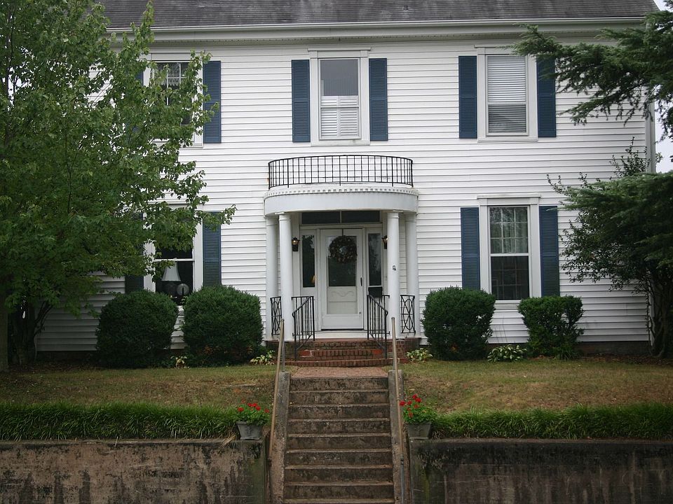 Front of house taken from library garden across the street