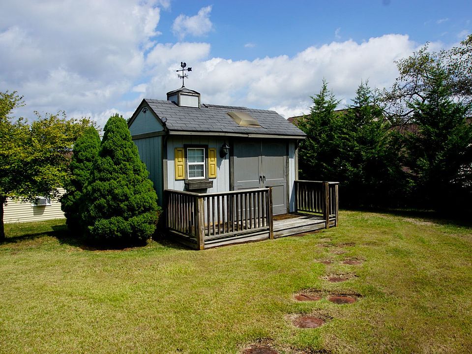 Level backyard with shed