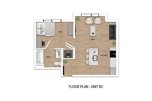 Floor plan B3 - 1X1