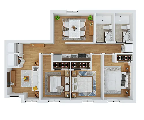 Floor plan 3 Bed 2 Bath - Type 11