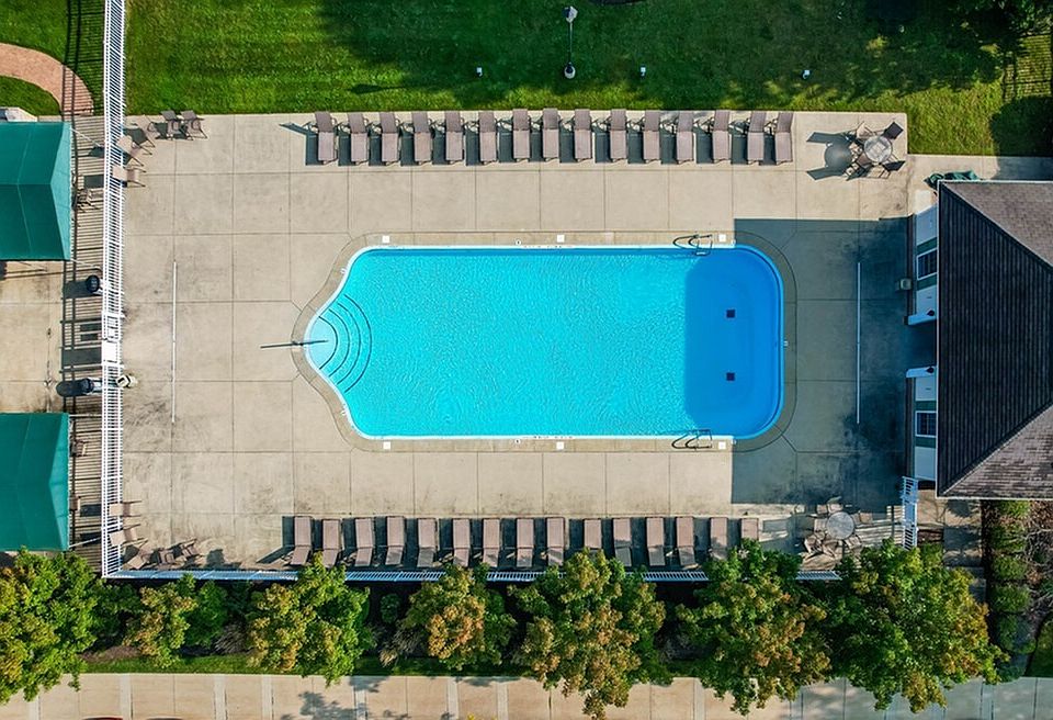 Pool with Sundeck Aerial View