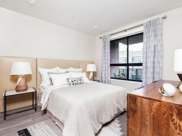 Bedroom with hard surface flooring