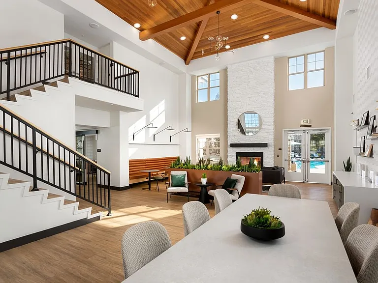 Lobby and Leasing Office with Coworking Spaces