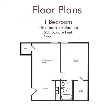 Floor plan 1 Bedroom/1 Bathroom Flat