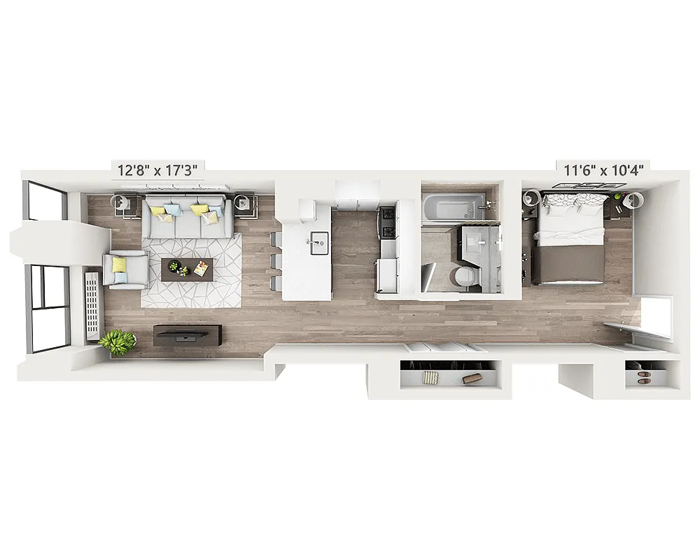 Floor plan Studio w/Home Office R