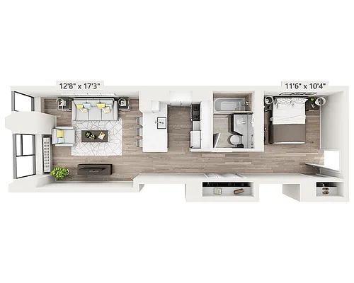 Floor plan Studio w/Home Office R