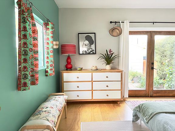 main bedroom on back courtyard garden