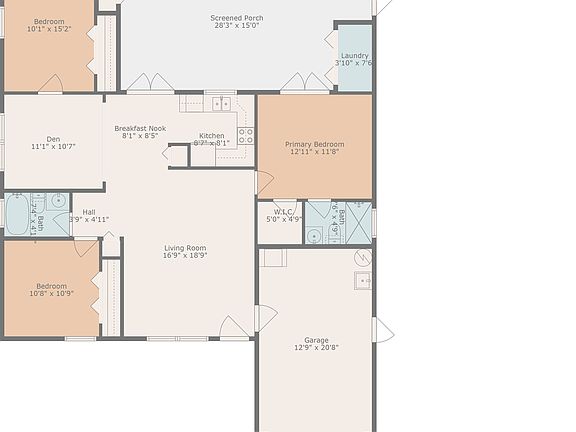 Floor plan Three bedroom Two Bath
