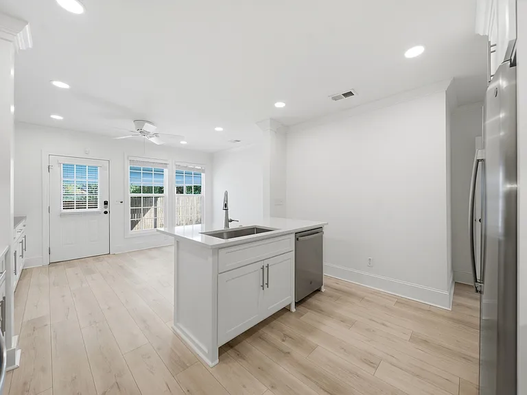 kitchen to living space to back yard