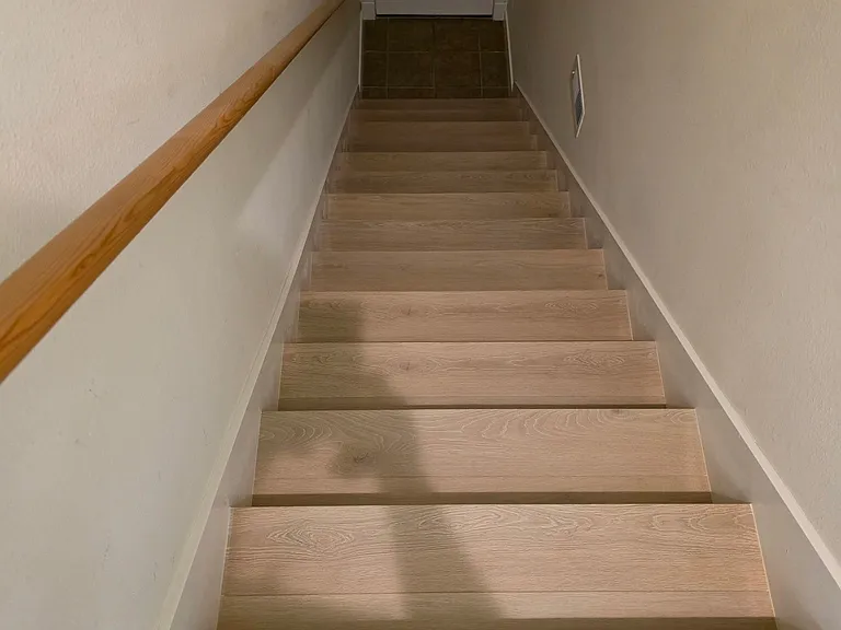 new LVP stairs to the garage