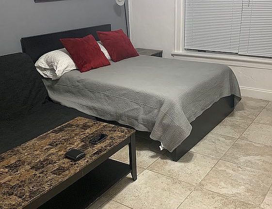Studio with accent wall