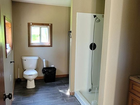 Laundry hookups available for a stacked unit.