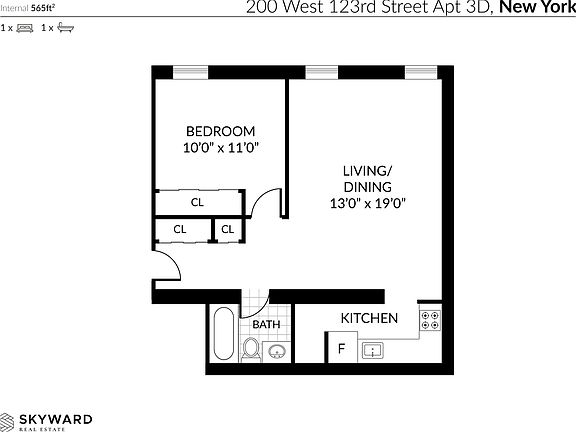 2nd image of 200 W 123rd St APT 3D