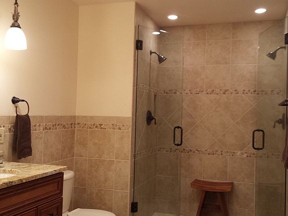 Granite & tile spa master bath