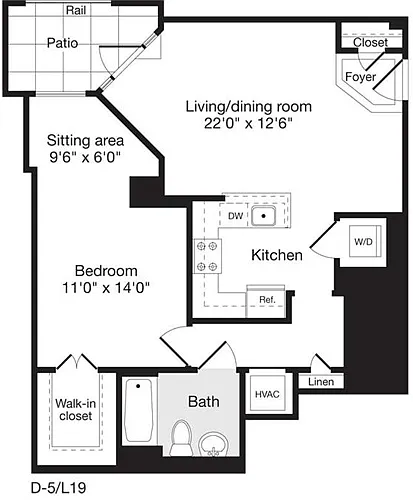 Floor plan 1 Bedroom P