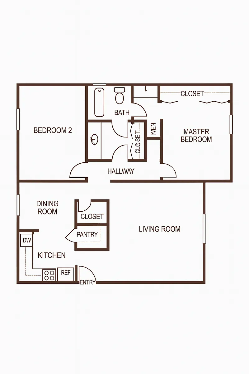 Floor plan Two Bedroom