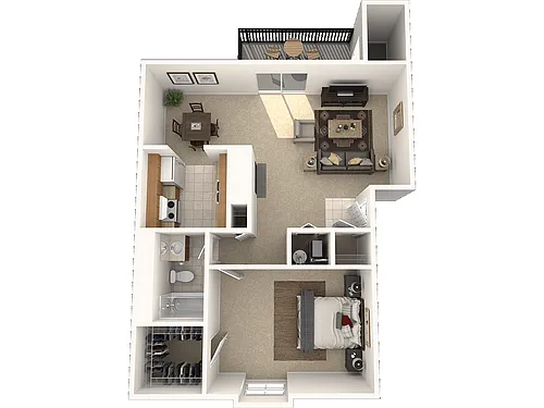 Floor plan One Bedroom Apartment