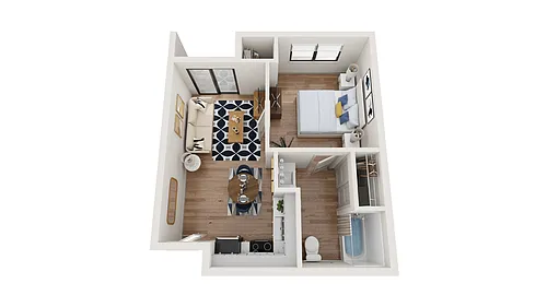 Floor plan One Bedroom x One Bathroom