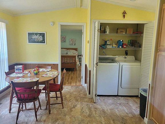 Dining and laundry area