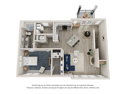 Floor plan The Landing | 1 Bed | 1 Bath