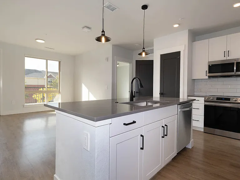 Kitchen and Living Area with Hard Surface Flooring