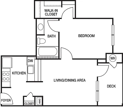 Floor plan 1x1A Renovated