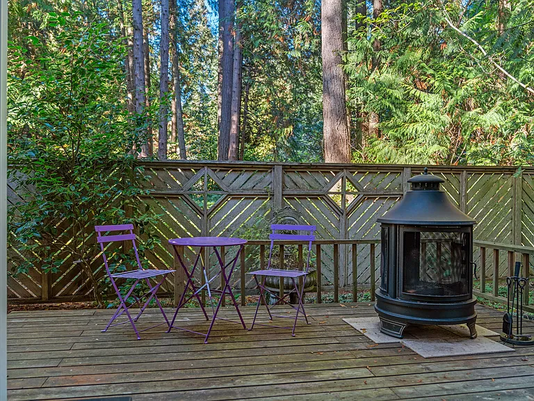 Back deck with fire pit