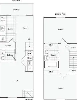 2 BR x 1.5 BA Townhome 2 BR x 1.5 BA Townhome