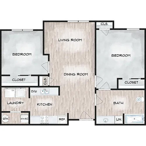 Floor plan Two Bedroom