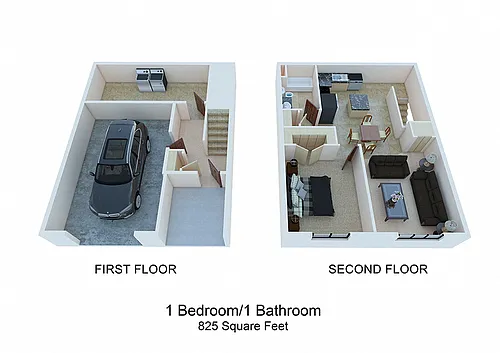 Floor plan 1 Bedroom / 1 Bathroom