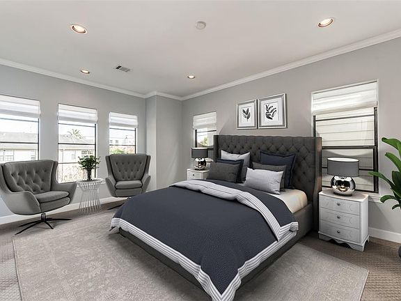 The Primary Bedroom is on 3rd floor and the 5 windows fill the space with natural light. At approx 19x13 (Buyer to verify) there is space to create a 