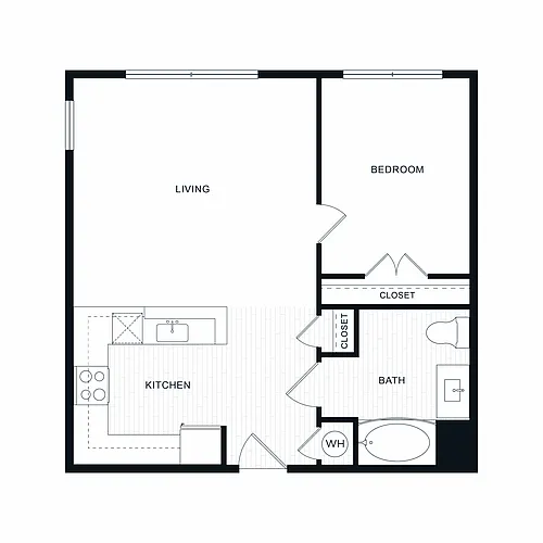 Floor plan 1 Bed 1 Bath A
