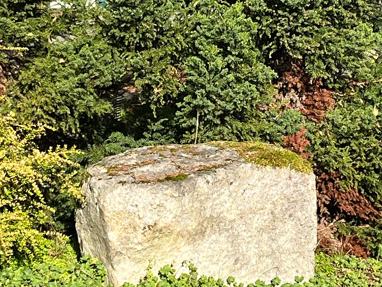 Stone garden bench.