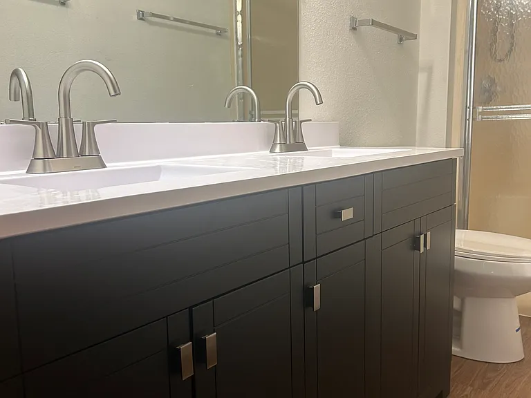 Ensuite bath with new double sink