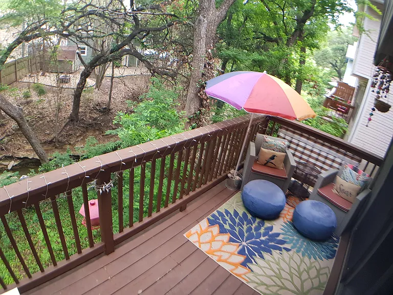 Patio overlooking creek