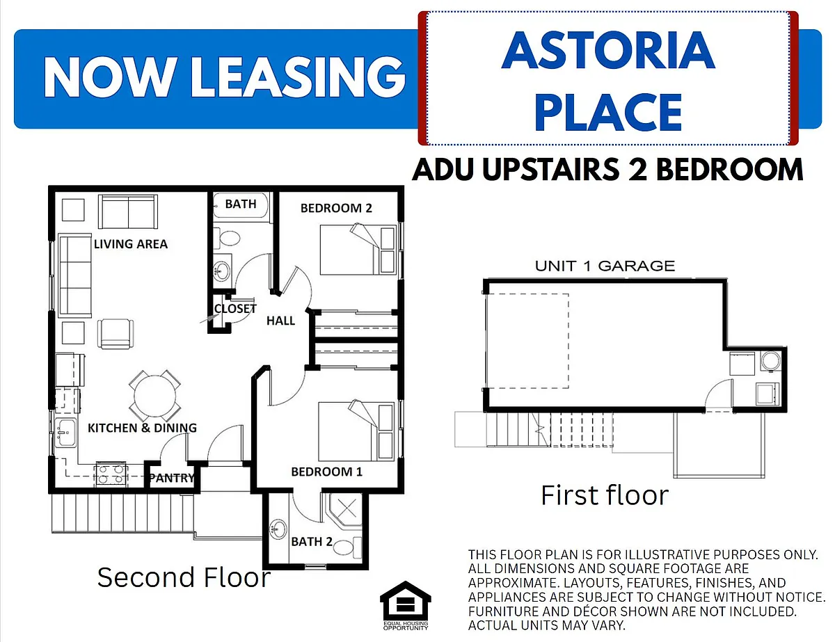 Floor plan ADU Upstairs 2 bedroom