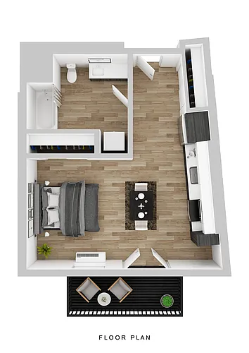 Floor plan Klipsan - Studio F Medium Balcony