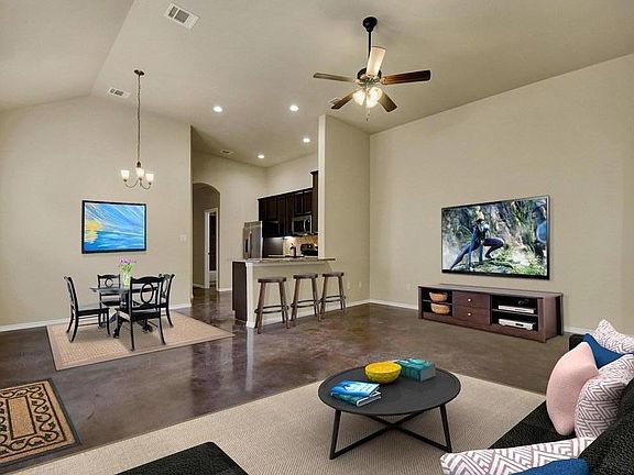 Living Room, Dining and Kitchen