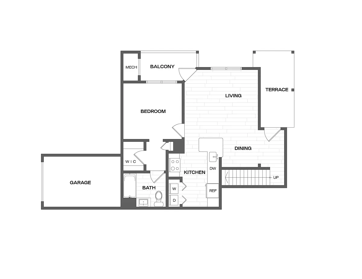 Floor plan 1 Bed/1 Bath-A2